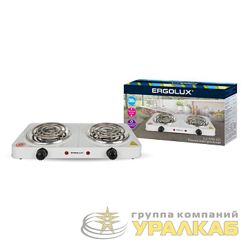Электроплитка ELX-EP02-C01 2 конф. спиральный нагр. эл. 2000Вт 220-240В бел. Ergolux 