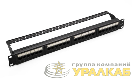 Патч-панель UTP 24хRJ-45 кат.6 1U 19дюйм SUPRLAN 