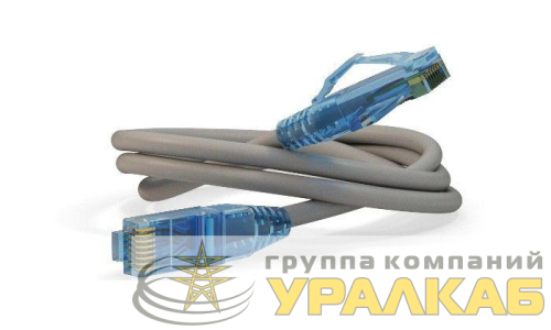 Патч-корд U/UTP кат.6 LSZH 1м PC-LPM-UTP-RJ45-RJ45-C6-1M-LSZH-GY сер. Hyperline 