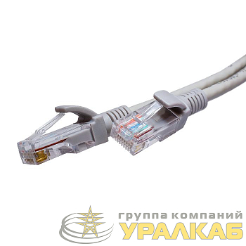 Патч-корд U/UTP кат.5E 4х2х26AWG (7х0.16мм) Cu LSZH сер. 3м SUPRLAN 