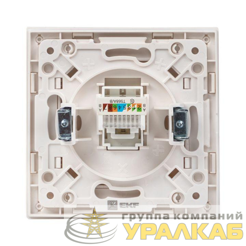 Розетка компьютерная 1-м Стокгольм RJ45 механизм бел. PROxima EKF 