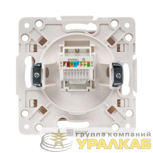 Розетка компьютерная 1-м Стокгольм RJ45 механизм бел. PROxima EKF 