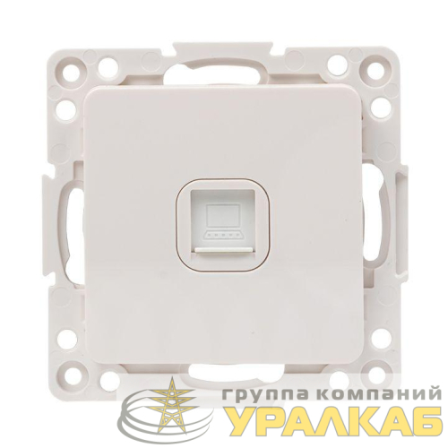 Розетка компьютерная 1-м Стокгольм RJ45 механизм бел. PROxima EKF 