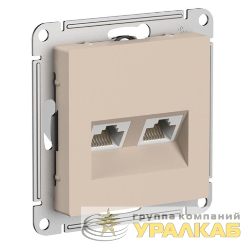 Розетка компьютерная 2-м AtlasDesign RJ45+RJ45 кат.5E механизм песочн. SE 