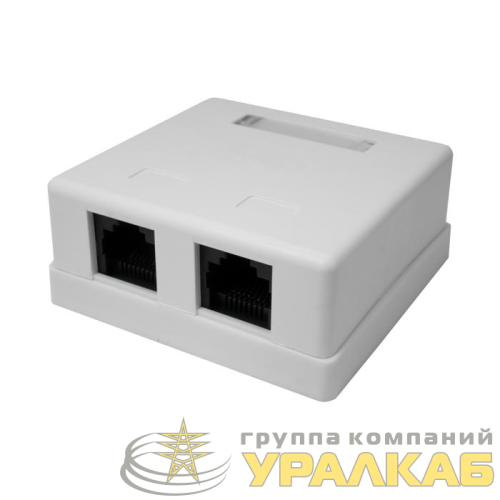 Розетка компьютерная 2-м 8P8C (RJ-45) UTP кат.5E SUPRLAN 