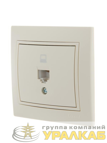 Розетка компьютерная 1-м СП Mira RJ45 крем./крем.. LEZARD 