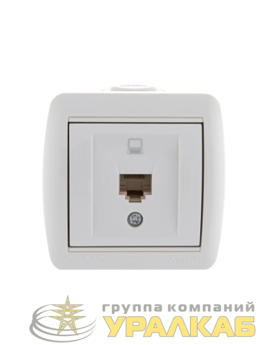 Розетка компьютерная 1-м ОП Nata RJ45 бел. LEZARD 