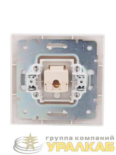 Розетка компьютерная 1-м СП Mira RJ45 бел./сер. LEZARD 