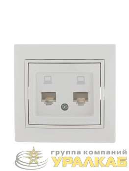 Розетка компьютерная 2-м СП Mira RJ45 бел./бел. LEZARD 