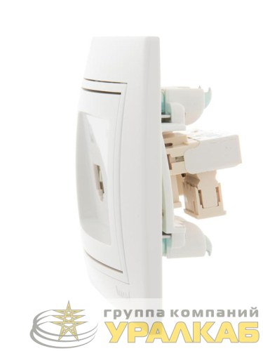 Розетка компьютерная + телефонная 2-м СП Mira RJ45 + RJ11 бел./бел. LEZARD 