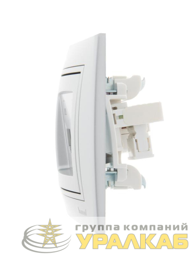 Розетка компьютерная + телефонная 2-м СП Mira RJ45 + RJ11 сер. метал. LEZARD 