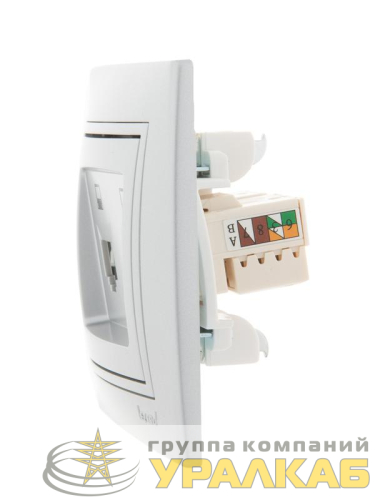 Розетка компьютерная 2-м СП Mira RJ45 сер. метал. LEZARD 