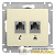 Розетка компьютерная + телефонная 2-м СП Glossa RJ45 + RJ11 кат.5E механизм беж. SE 