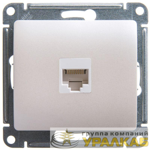 Розетка компьютерная 1-м Glossa RJ45 кат.5E механизм перламутр. SE 