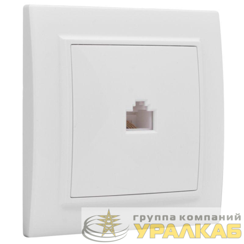 Розетка компьютерная 1-м СП Минск RJ45 бел. Basic EKF 