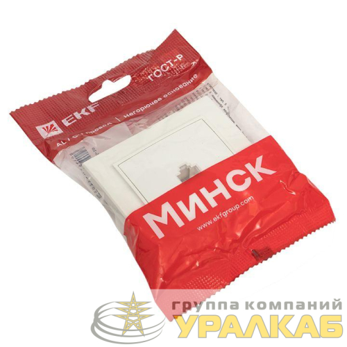 Розетка компьютерная 1-м СП Минск RJ45 бел. Basic EKF 