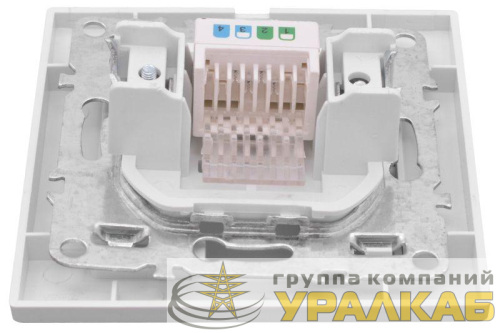 Розетка компьютерная 1-м СП Минск RJ45 бел. Basic EKF 