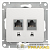 Розетка компьютерная 2-м Glossa RJ45 кат.5E механизм бел. SE 