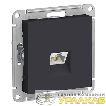Розетка компьютерная 1-м AtlasDesign RJ45 кат.5E механизм карбон SE 