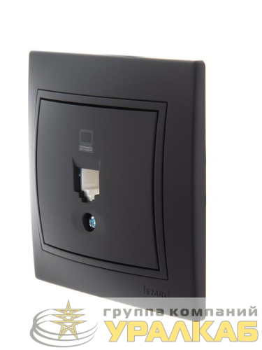 Розетка компьютерная 1-м СП Mira RJ45 черн. бархат LEZARD 