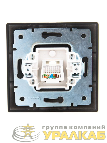 Розетка компьютерная 1-м СП Mira RJ45 черн. бархат LEZARD 
