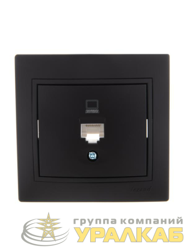 Розетка компьютерная 1-м СП Mira RJ45 черн. бархат LEZARD 
