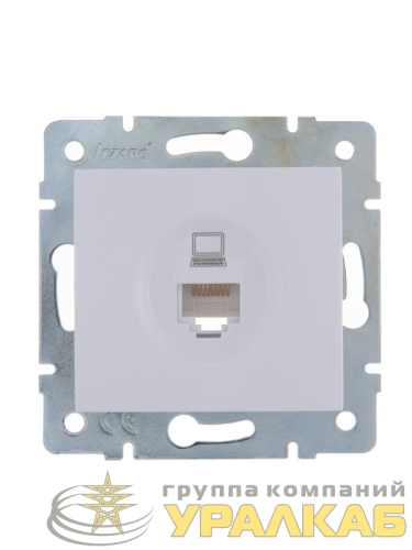 Розетка компьютерная 1-м СП Karina RJ45 механизм бел. LEZARD 