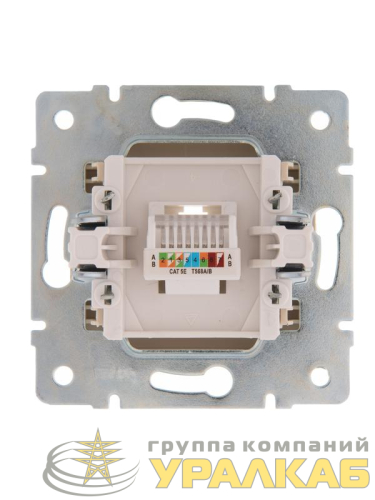 Розетка компьютерная 1-м СП Karina RJ45 механизм крем. LEZARD 