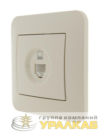 Розетка компьютерная 1-м СП Karina RJ45 механизм крем. LEZARD 