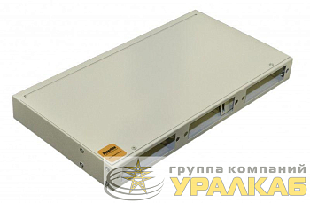 Бокс FO-19R-1U-3хSLT-W140H42-24UN-GY оптич. универсальн. 19 дюйм от 8 до 24 портов (SC duplex LC; ST; FC) со сплайс пластиной; без пигтейлов и проходных адаптеров; 1U; сер. Hyperline 