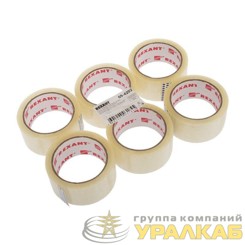 Скотч упаковочный 48ммx66м 50мкм прозр. Rexant 