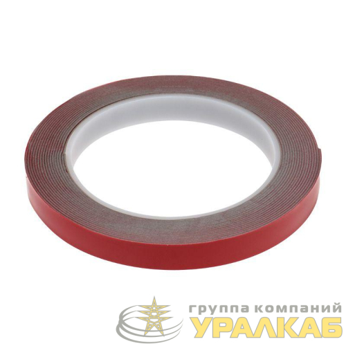 Скотч двухсторонний 12ммх5м красн. на сер. основе Rexant 