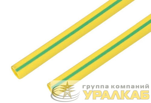 Трубка термоусадочная 35.0/17.5 1м желт./зел. Rexant 