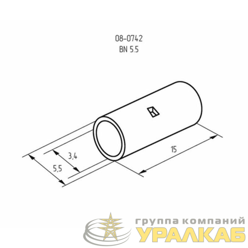 Гильза соединительная (СГ L-15мм) 4-6кв.мм (BN5.5) REXANT 