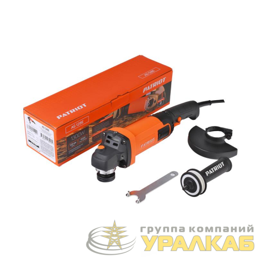 Машина углошлифовальная (УШМ) AG 128E диск 125мм двуручная пылезащищенная PATRIOT 