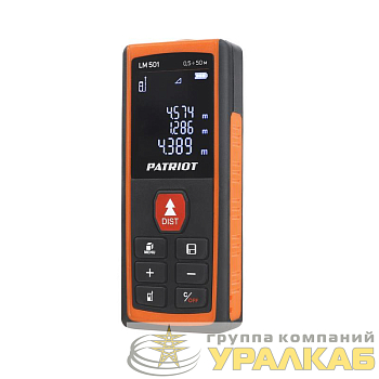 Дальномер лазерный LM 501 макс. дистанция 50м измерение площади объема подсветка память 30изм. чехол в компл. PATRIOT 
