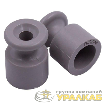 Изолятор для наружного монтажа пластик титан (уп.100шт) Bironi 