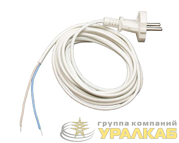 Шнур с электр. вилкой (ПВС-ВП 2х0.75) 2.2м бел. UNIVersal 