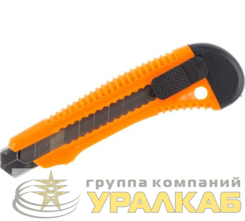 Нож с выдвижным лезвием 18мм пластик. корпус металлическая направляющая Вихрь 