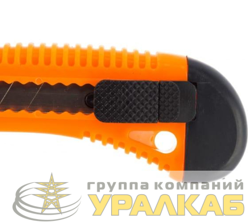 Нож с выдвижным лезвием 18мм пластик. корпус металлическая направляющая Вихрь 