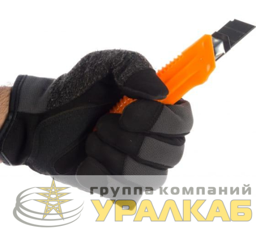 Нож с выдвижным лезвием 18мм пластик. корпус металлическая направляющая Вихрь 