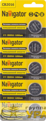 Элемент питания литиевый CR2016 94 763 NBT-CR2016-BP5 (блист.5шт) Navigator 