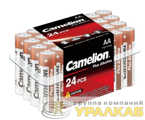 Элемент питания алкалиновый AA/LR6 1.5В Plus Alkaline LR6-PB24 (уп.24шт) Camelion 