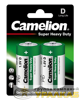 Элемент питания солевой D/R20 BL-2 (блист.2шт) Camelion 