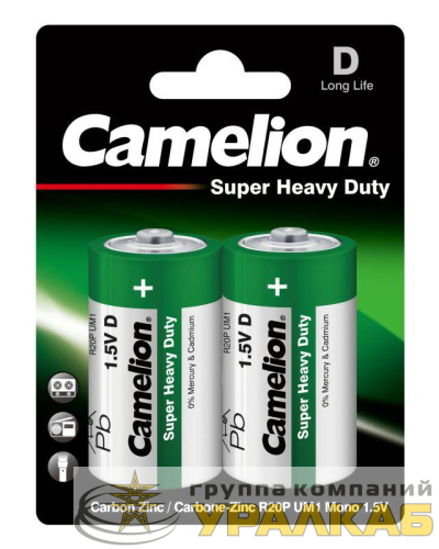 Элемент питания солевой D/R20 BL-2 (блист.2шт) Camelion 
