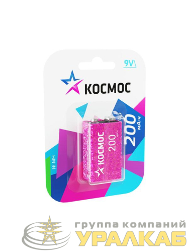 Аккумулятор 6F22 200мА.ч 1BL (блист.1шт) КОСМОС 