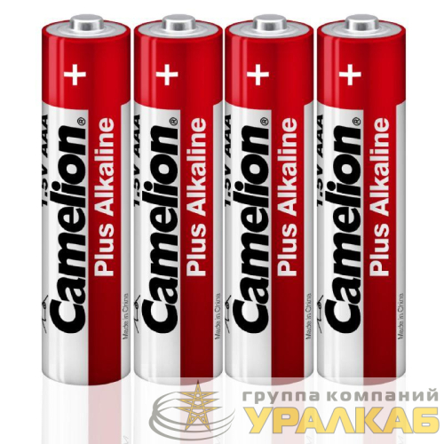 Элемент питания алкалиновый AAA/LR03 1.5В Plus Alkaline LR03-SP4 (уп.4шт) Camelion 
