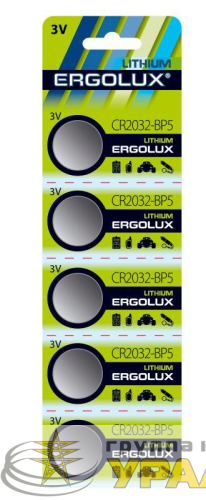 Элемент питания литиевый CR2032 BL-5 3В (блист.5шт) Ergolux 
