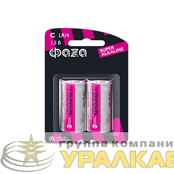 Элемент питания алкалиновый C/LR14 1.5В Super Alkaline BL-2 (уп.2шт) ФАZА 