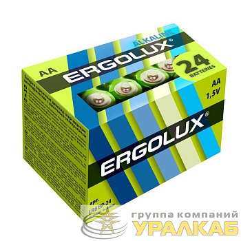 Элемент питания алкалиновый AA/LR6 1.5В Alkaline BP-24 (уп.24шт) Ergolux 